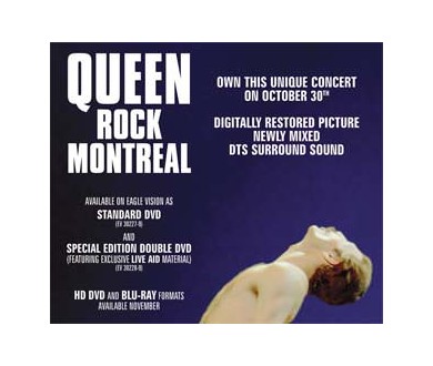 Queen Rock Montreal en HD-DVD et Blu-Ray Disc le 30 octobre