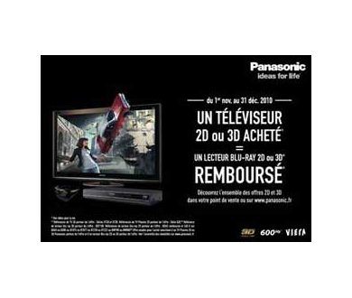 Panasonic rembourse un lecteur Blu-ray pour l’achat d’un téléviseur