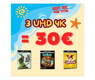 [Vendredi 26.07] 3 titres 4K Ultra HD Blu-ray achetés pour 30 euros seulement