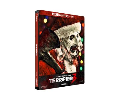 Terrifier 3 (2024) en France dès le 19 février 2025 en Steelbook 4K Ultra HD Blu-ray